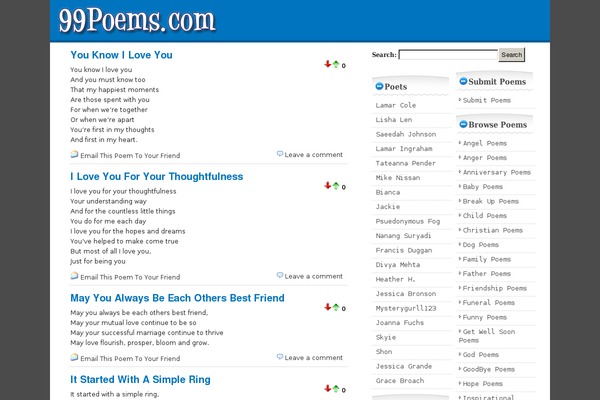 99poems.com site used Bluegrey