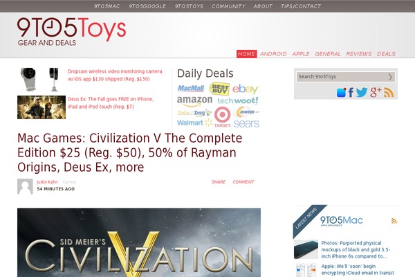 9to5toys.com site used 9to5-amp