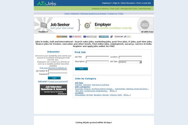 a2zjobs.in site used Header