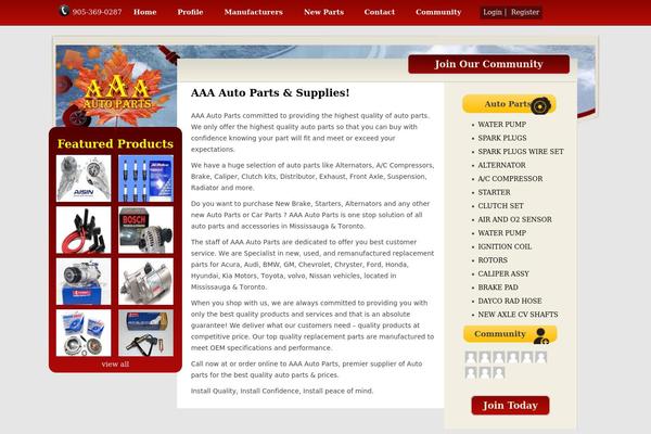 Autoparts theme site design template sample