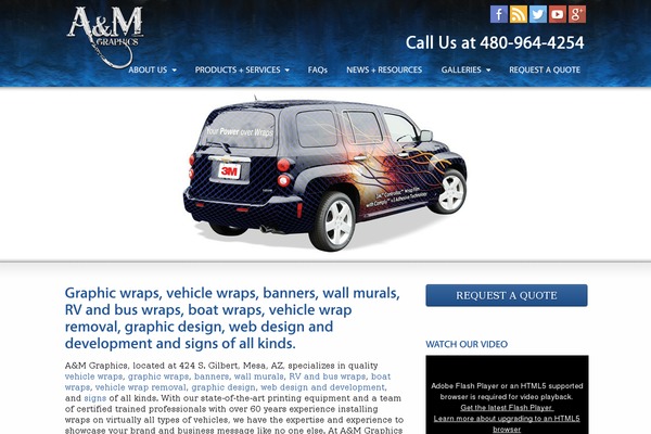 aandmgraphics.com site used Striking