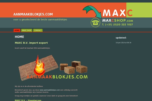 aanmaakblokjes.com site used Maxc2014