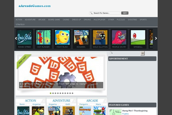 FunGames theme site design template sample
