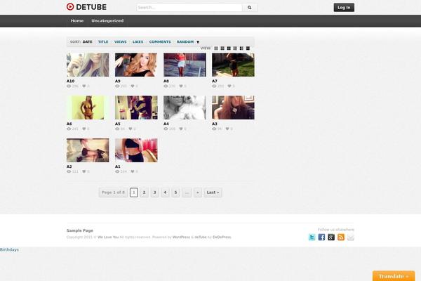 deTube theme site design template sample