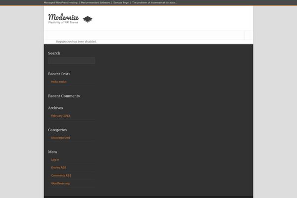 Modernize theme site design template sample