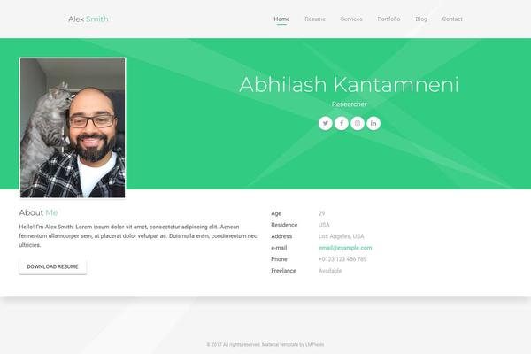 abhilashkantamneni.com site used Aveo