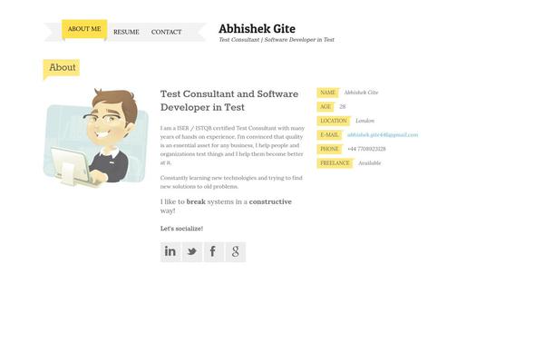 abhishekgite.com site used Impressivcard-v3-6