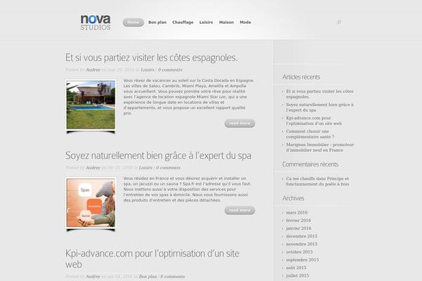 Nova theme site design template sample