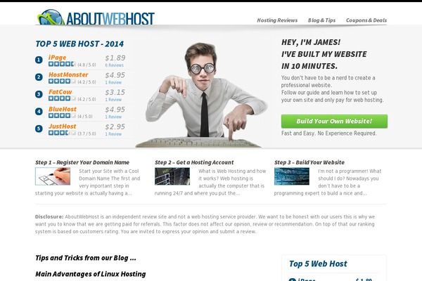webhost theme websites examples