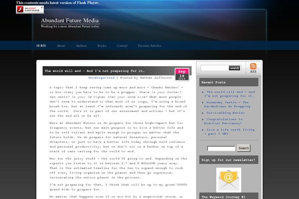 abundantfuture.net site used Auroral Theme