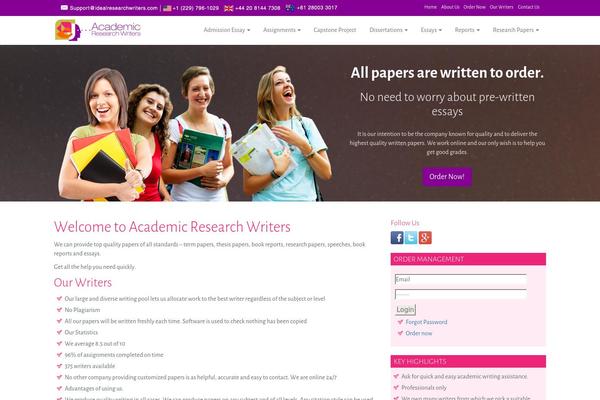 academicresearchwriters.com site used Generictwentysixteen