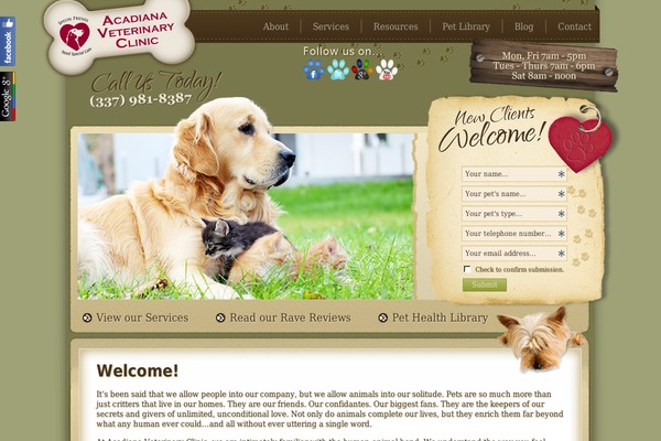 acadianaveterinaryclinic.com site used Pawprints