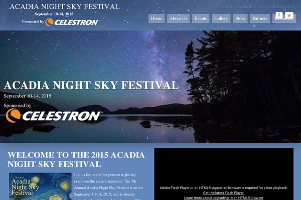 acadianightskyfestival.com site used Acadia