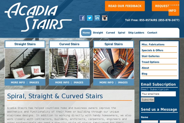 acadiastairs.com site used Msh-theme