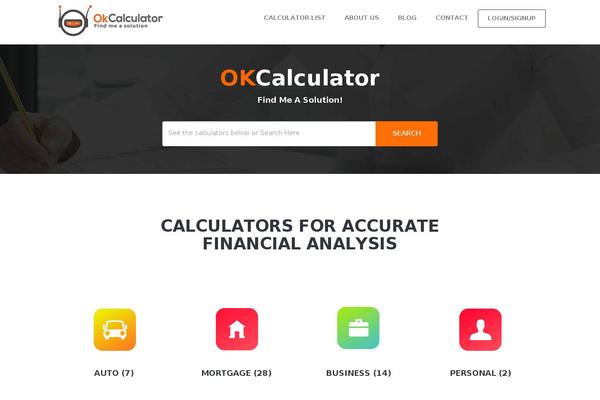 calculator theme websites examples