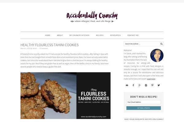 accidentallycrunchy.com site used Foodie Pro