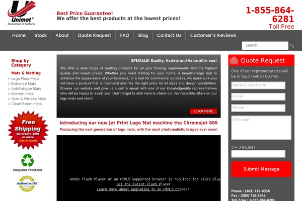 acefloormats.com site used Unimatwp