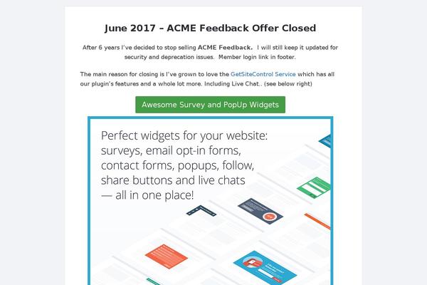 acmefeedback.com site used Membership