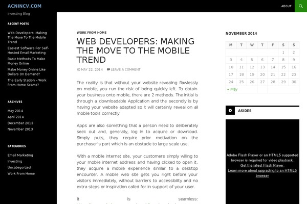 Twenty Fourteen theme site design template sample
