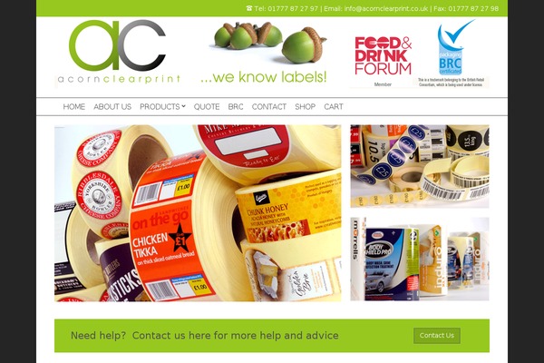 Acorn theme site design template sample