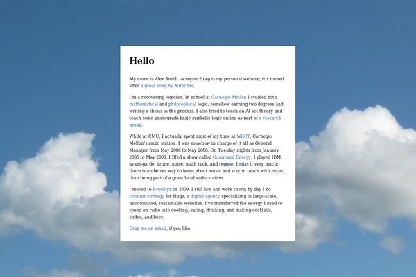 acroyear2.org site used Clouds