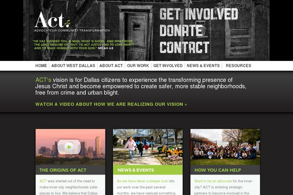 Act theme site design template sample