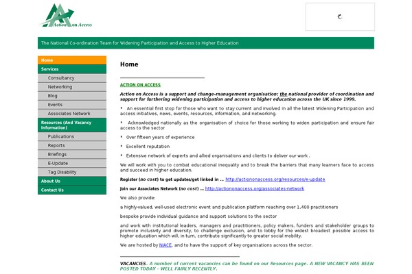 actiononaccess.org site used Action-theme