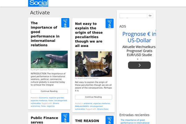 Social Magazine theme site design template sample