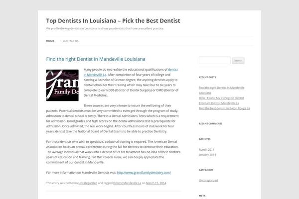 Twenty Twelve theme site design template sample