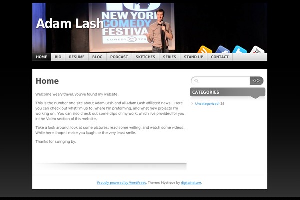 adamlashcomedy.com site used Mystique