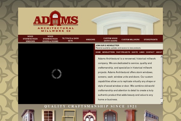 Adams theme site design template sample