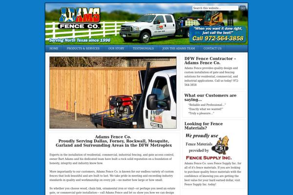Adams theme site design template sample