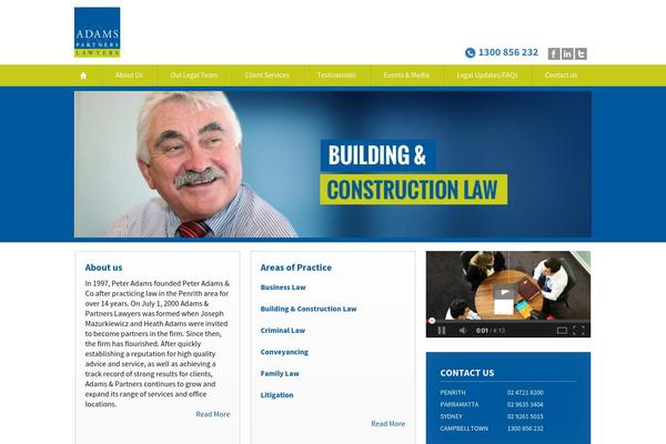 Adams theme site design template sample