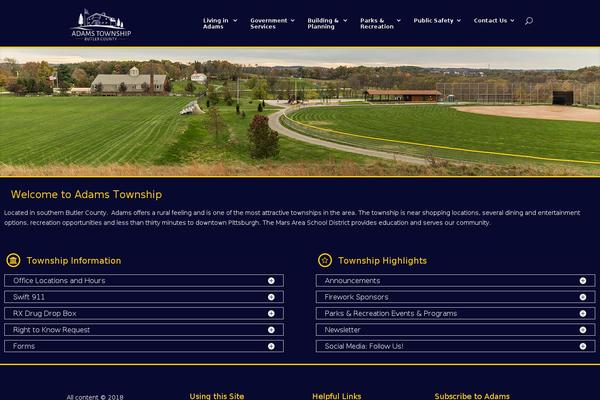 Adams theme site design template sample