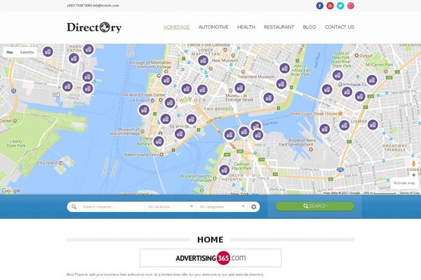 Directory theme site design template sample