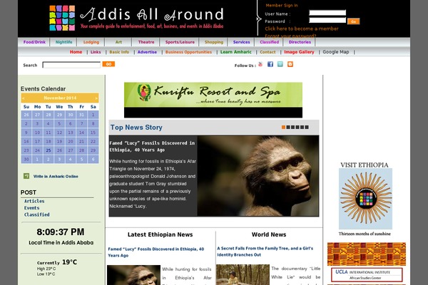 Addis theme site design template sample