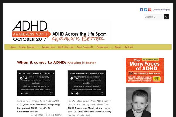 adhdawarenessmonth.org site used Generateadhd