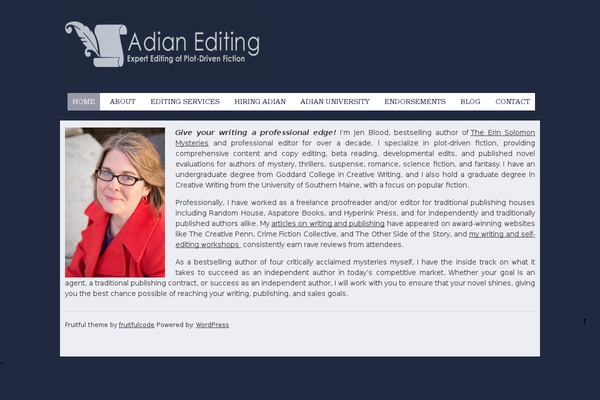Fruitful theme site design template sample