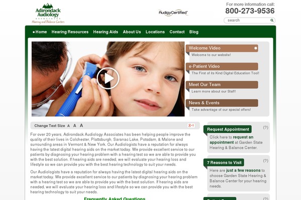 adirondackaudiology.com site used Audire
