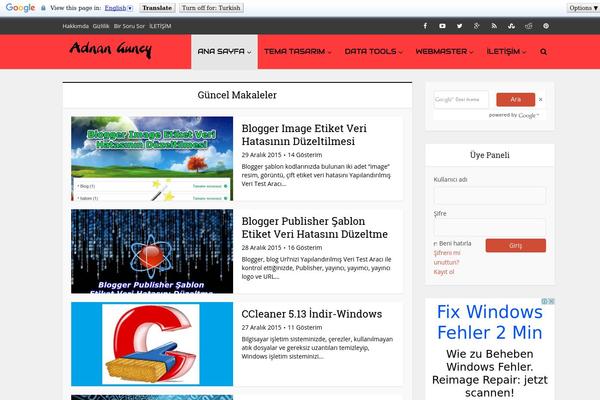 adnanguney.com site used Networkdizayn