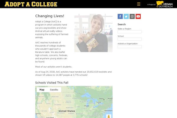 adoptacollege.org site used Veganoutreach