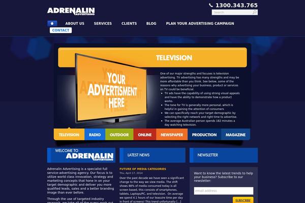 Adrenalin theme site design template sample