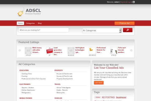 ClassiPress theme site design template sample