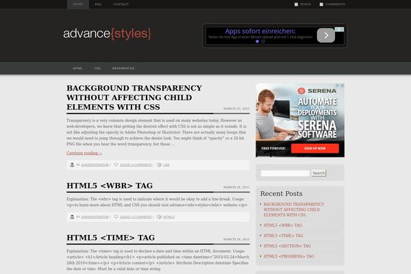Obscure theme site design template sample