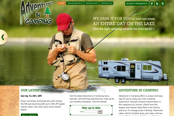 Adventure theme site design template sample