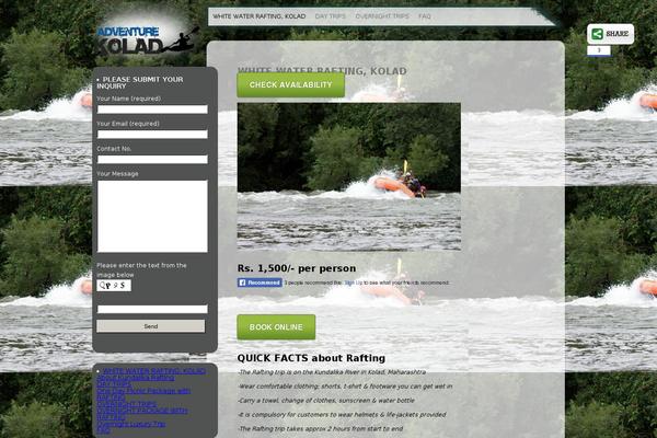 rafting theme websites examples