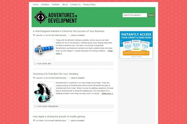Lifestyle theme site design template sample
