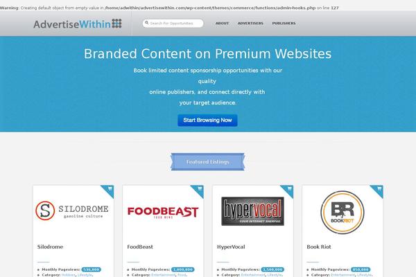 Commerce theme site design template sample