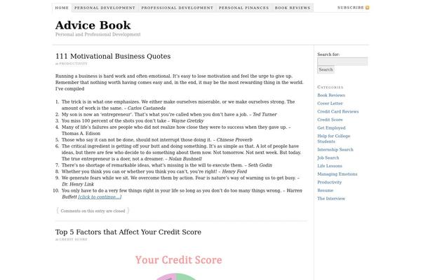 advicebook.net site used Thesis 1.8.4