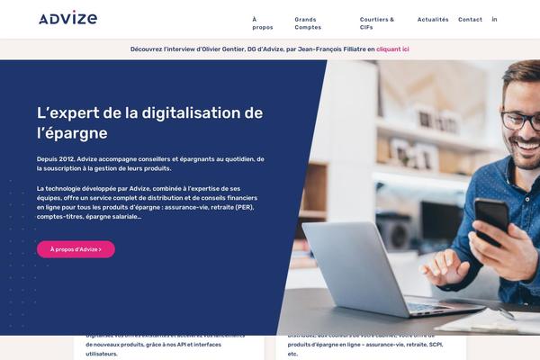 advize.fr site used Fintech-wp